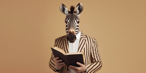 "Striped Elegance: The Suited Zebra" | Background Design | Generative AI Artwork