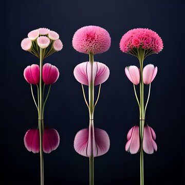 Pink Tulips Isolated On White