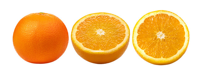Ripe orange on white background