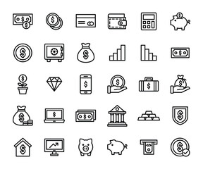 Set of finance icon vector logo illustration