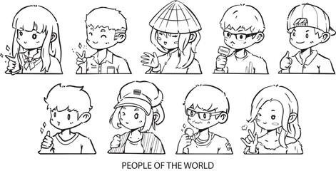 Set of People of the world
