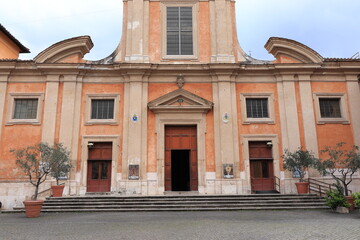 Obraz premium San Francesco a Ripa Church Facade in Rome, Italy