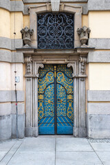 Beautiful old front door. Wroclaw. Poland. Close-Up