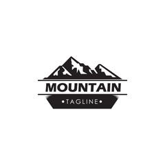 Fototapeta na wymiar Mountain logo, Mountain expedition and rock climbing vector icons.