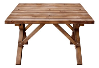 Wooden table isolated. Generative AI.