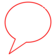 Red Speech Bubble Icon with Glowing Effect