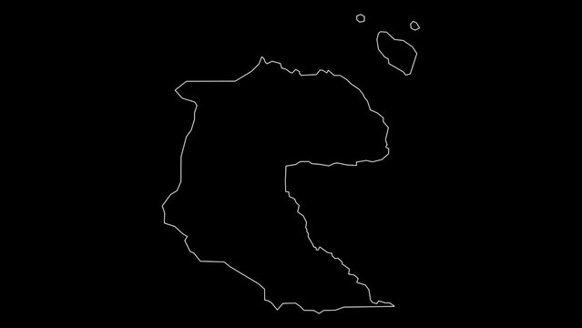 Morobe province map of Papua New Guinea outline animation