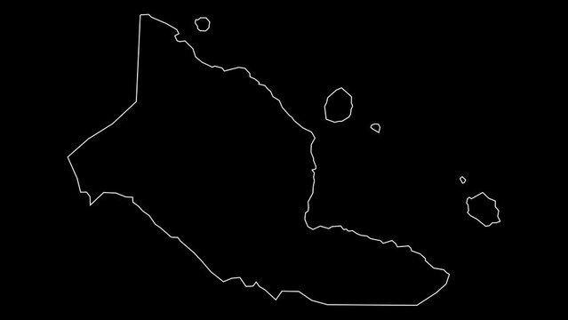 Madang province map of Papua New Guinea outline animation