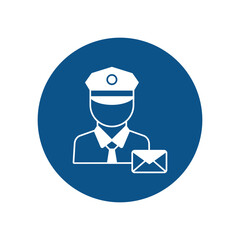 Mailman Vector Icon with trendy background colors that can easily edit or modify

