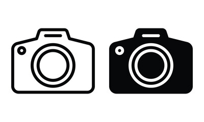 Camera icon with outline and glyph style.