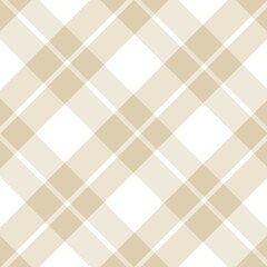 Seamless pattern in beige and white colors for plaid, fabric, textile, clothes, tablecloth and other things.