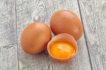 Fresh chicken Eggs with yolk