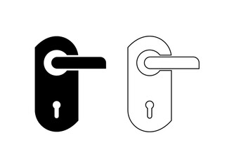 Door handle with lock Icon, Door Knob Icon
