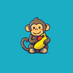 Design illustration Tshirt, monkey cute Vector