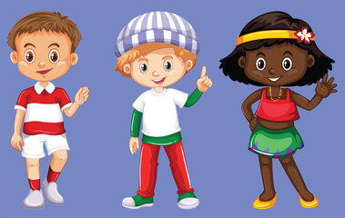 Vector set of children from different countries