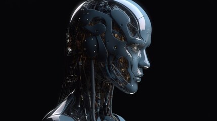 Future smart robot portrait 