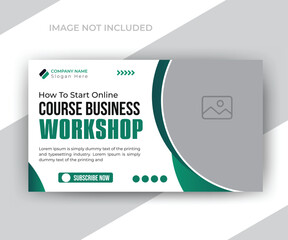 Corporate business and digital marketing timeline video thumbnail or web banner template