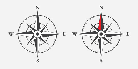 Compass navigation logo icon vector flat templates. 