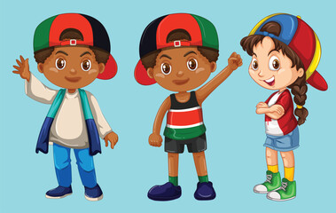 Vector set of children from different countries