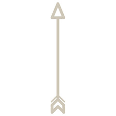 Cute Hand Drawn Gray Straight  Line Arrow