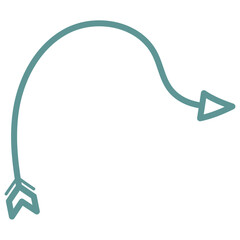 Cute Hand Drawn Green Turn Right Hand Drawn Arrow