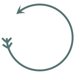 Cute Hand Drawn Green Undo Arrow