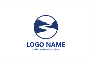 	
Natural lake view hill outdoor logo template