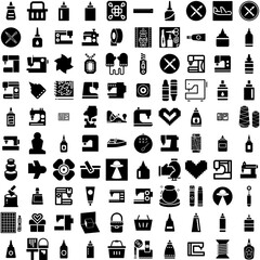 Collection Of 100 Craft Icons Set Isolated Solid Silhouette Icons Including Paper, Craft, Old, Surface, Background, Blank, Brown Infographic Elements Vector Illustration Logo