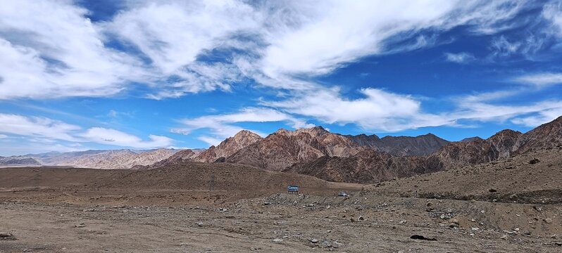  Spectacular mountain views and natural landscape in Leh and Ladakh India, with clouds and mountains on the way