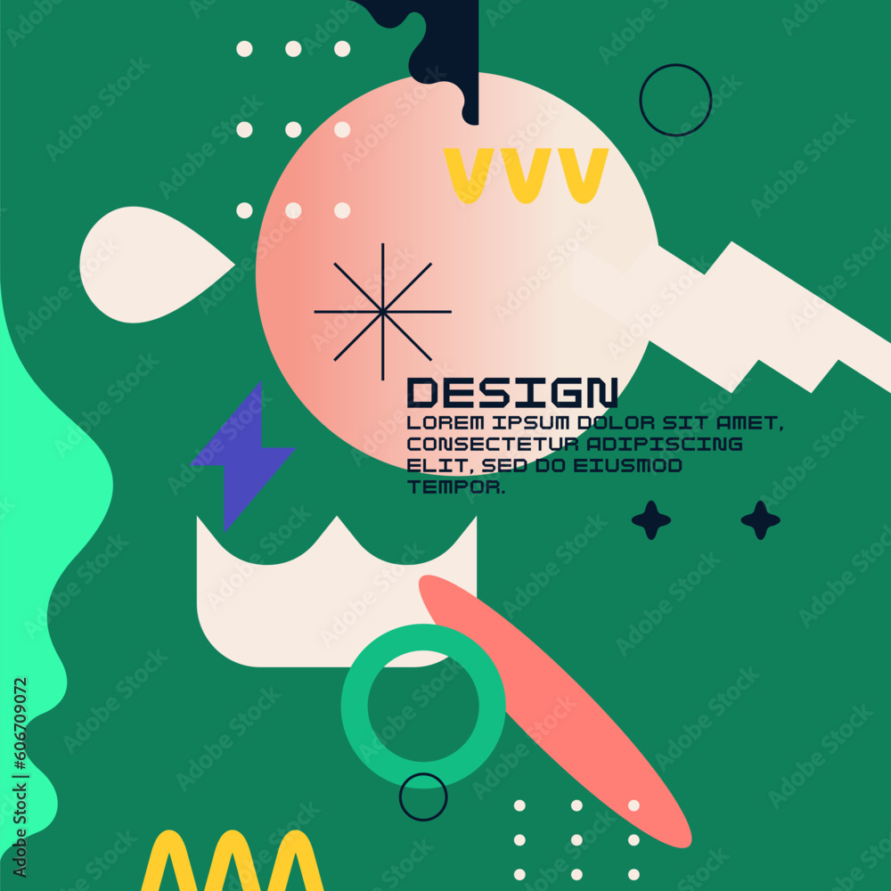 Poster composition with geometric shapes. abstract background for design.