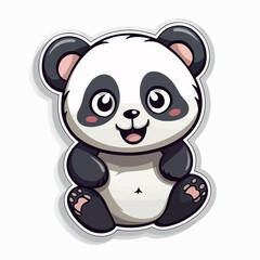 Fototapeta na wymiar Panda bear silhouette Logo design vector template. Funny Lazy Logo Panda animal Logotype concept icon.