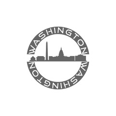 Washington DC USA City Skyline Silhouette icon isolated on transparent background