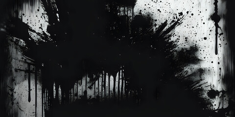 black grunge paint splatter dark generative AI