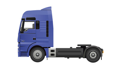 blue truck isolated, side view