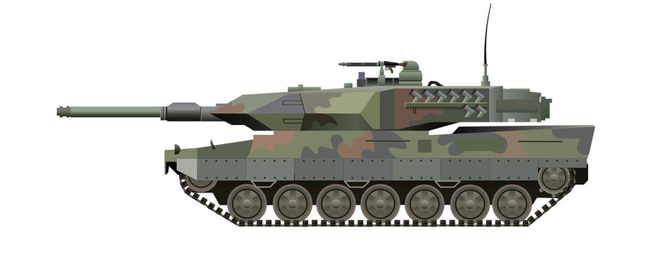 german tank isolated, Leopard 2, side view