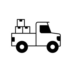 Pickup van Glyph Vector Icon that can easily edit or modify

