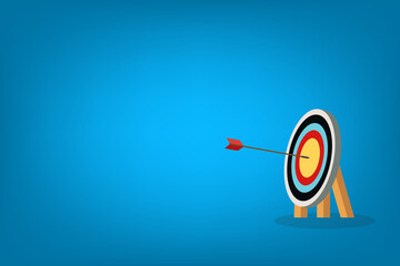 Bullseye. Success. Arrow Hitting Center Of Target