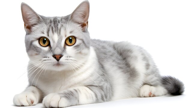 grey cat isolated on white background create with ia