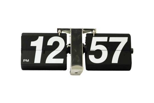 flib clock on white wall isolated