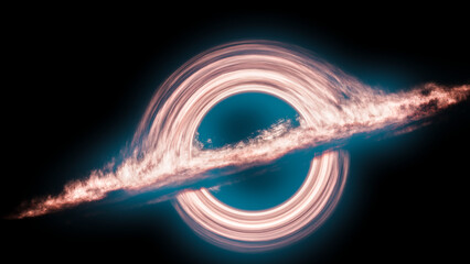 Rendered illustration of a black hole with the occlusion disk visible. © krash20