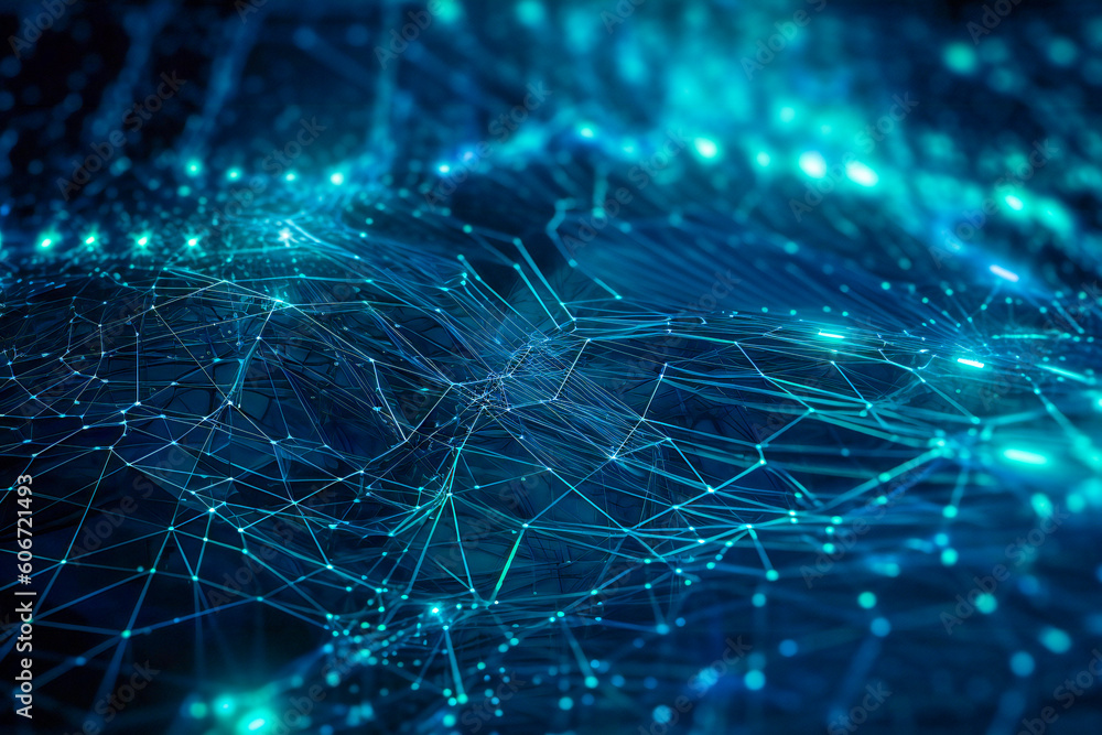 Aufkleber blue abstract technology background. abstract information technology, communications or artificial i