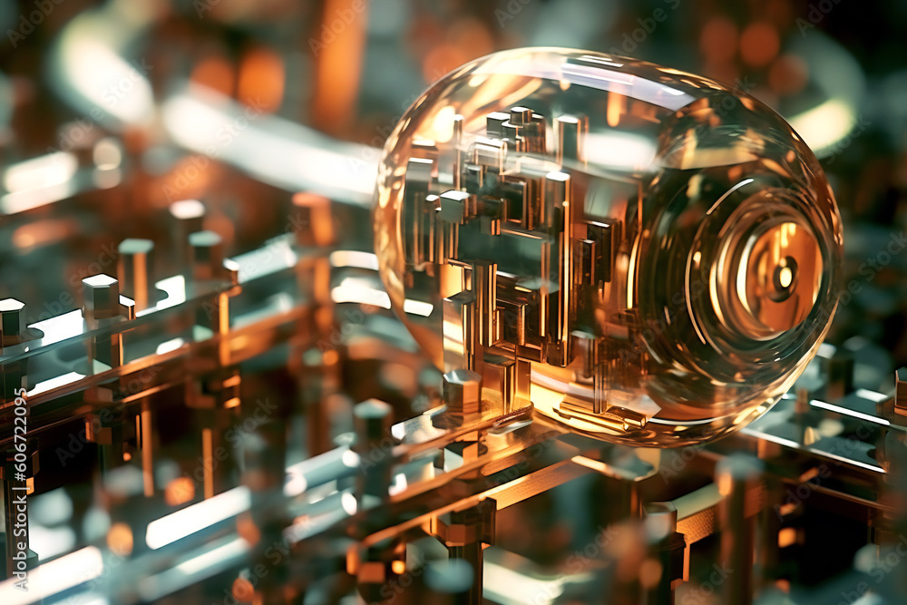 Poster generic abstract technology and engineering background illustration. created with generative ai tech