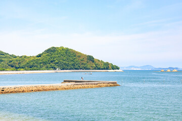 Fototapeta premium 防波堤がある海岸