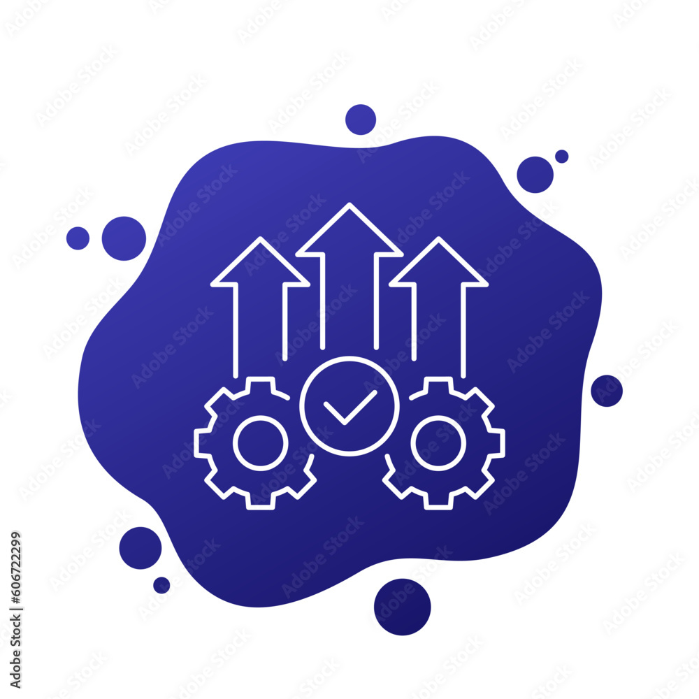Poster efficient production and efficiency line icon, vector