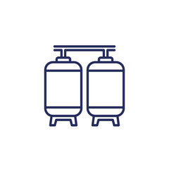 fermentation tanks line icon, vector