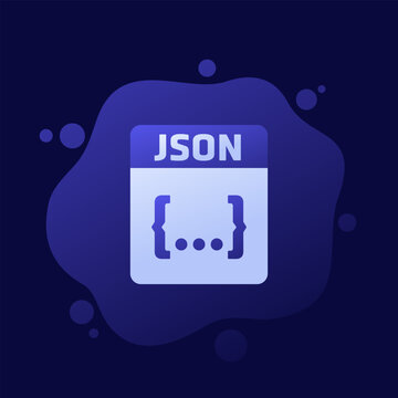 JSON file format icon, vector design