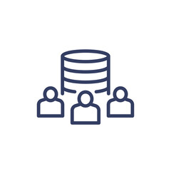 User base line icon with database