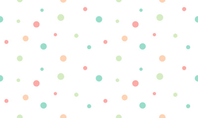 Colorful circles seamless pattern on white background. Vector Repeating Textures.