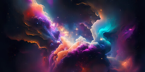 cloud abstract background vibrant color in the night generative AI