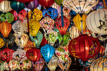chinese lanterns in temple